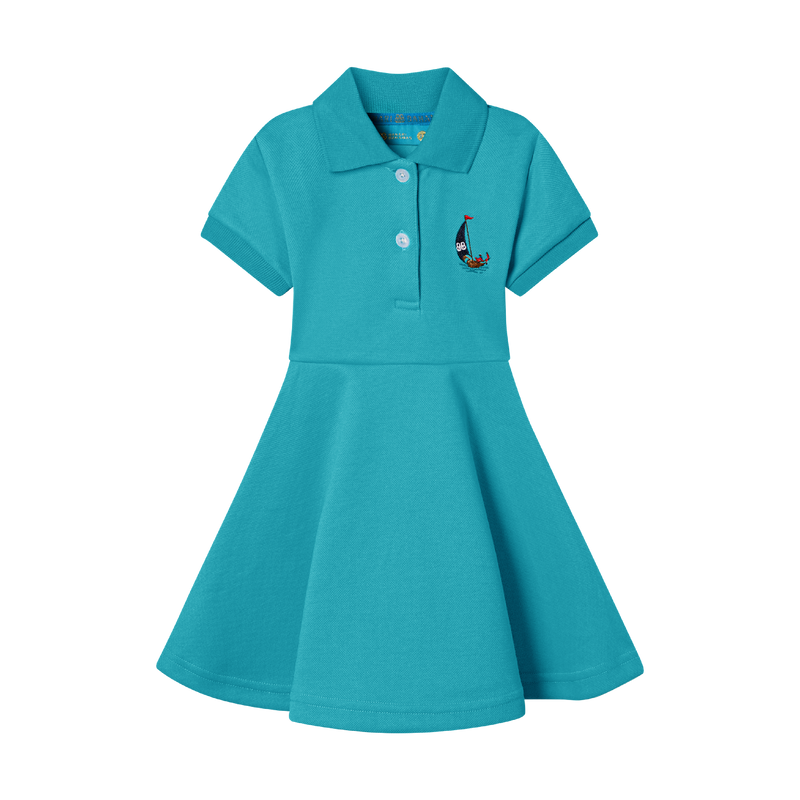 GIRLS STAPLE DRESS-AQUA