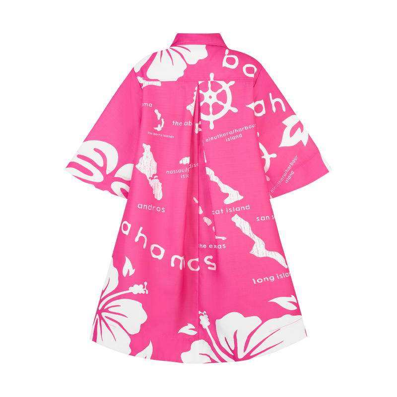 ARCHIPELAGO SHIRT DRESS- DARK PINK