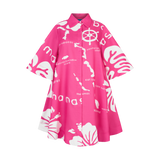 ARCHIPELAGO SHIRT DRESS- DARK PINK