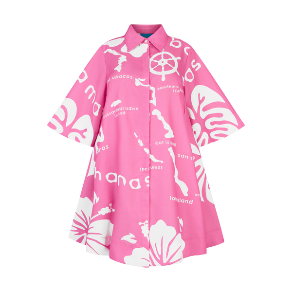ARCHIPELAGO SHIRT DRESS- LITE PINK