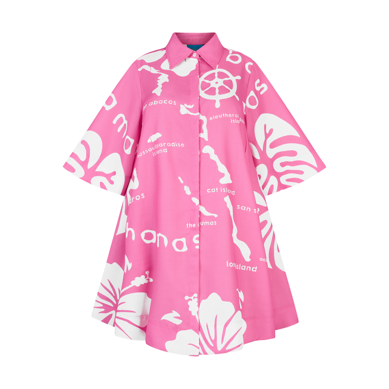 ARCHIPELAGO SHIRT DRESS- LITE PINK