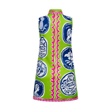 COMMERCIA MINI TUNIC DRESS-GREEN NAVY