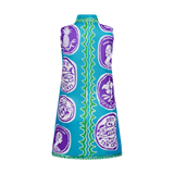 COMMERCIA MINI TUNIC DRESS-AQUA PURPLE