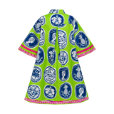 COMMERCIA SHIRT DRESS-GREEN NAVY