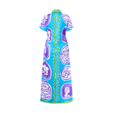 COMMERCIA RUCHED DRESS-AQUA PURPLE