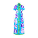 COMMERCIA RUCHED DRESS-AQUA PURPLE