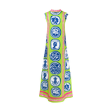 COMMERCIA MAXI TUNIC DRESS-GREEN NAVY