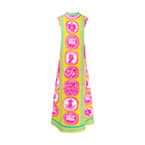 COMMERCIA MAXI TUNIC DRESS-YELLOW PINK