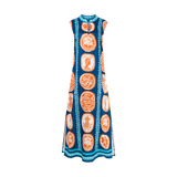 COMMERCIA MAXI TUNIC DRESS-NAVY ORANGE