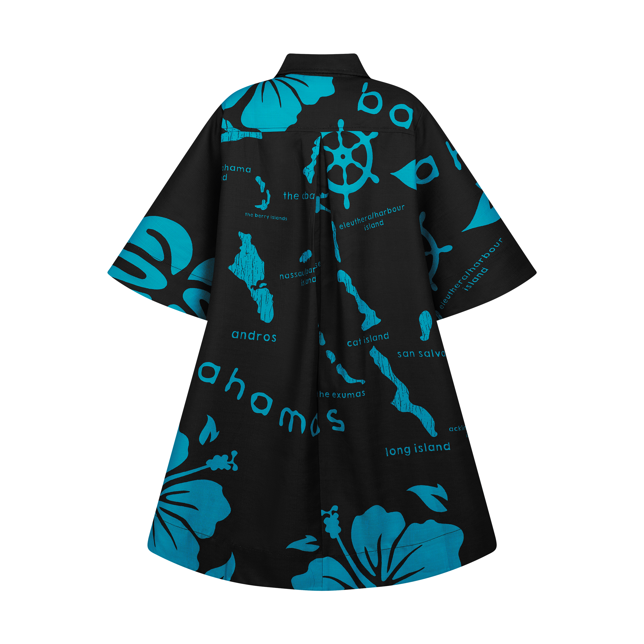 ARCHIPELAGO SHIRT DRESS-BLACK