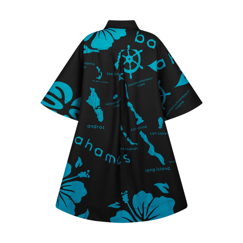 ARCHIPELAGO SHIRT DRESS-BLACK