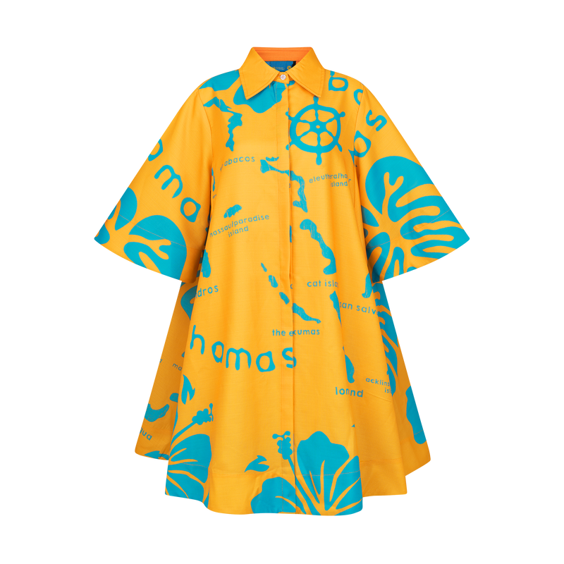 ARCHIPELAGO SHIRT DRESS-GOLD