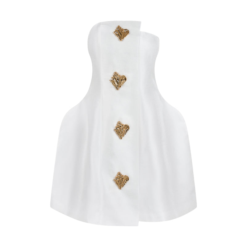 THE ALIGER STRAPLESS DRESS-IVORY