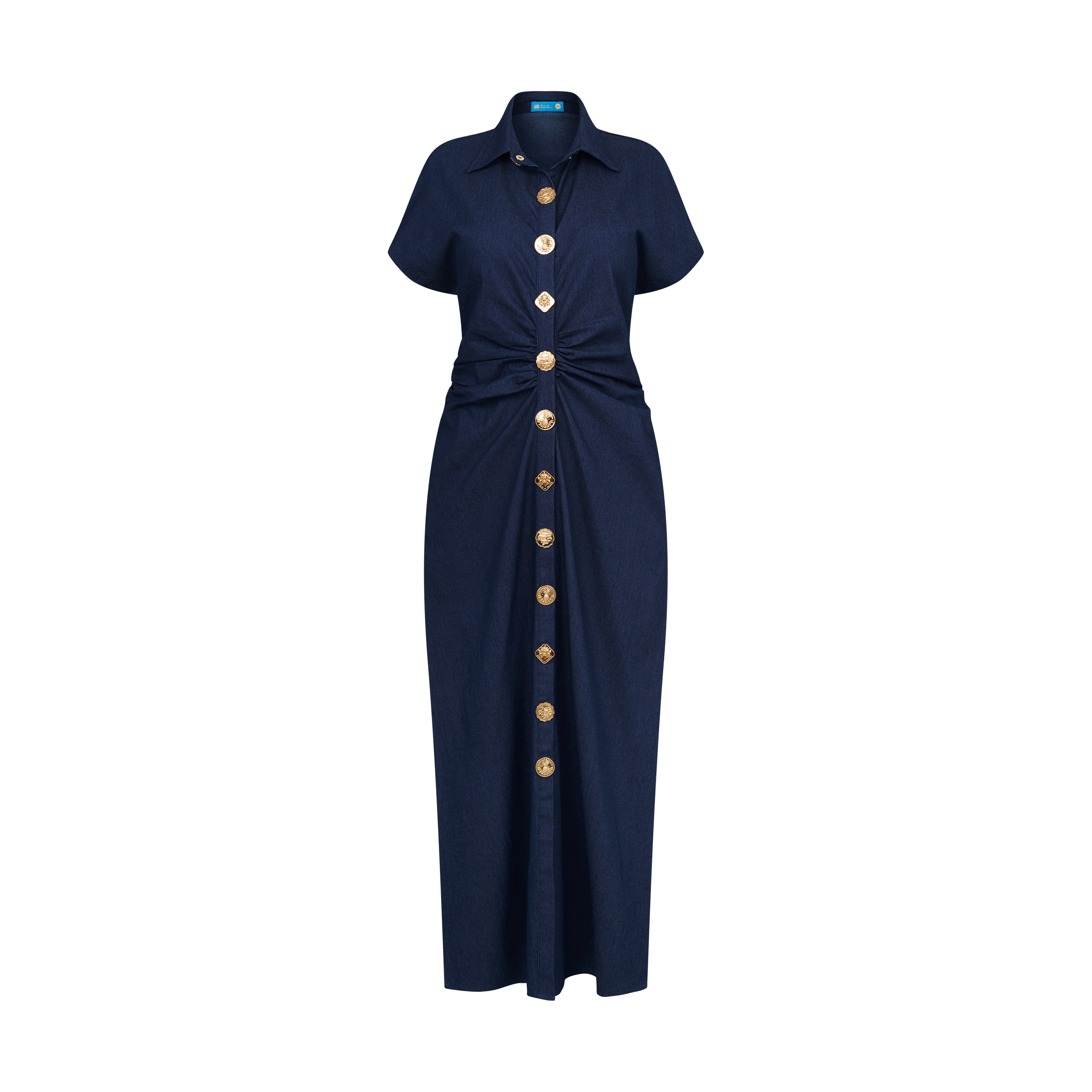 THE DENIM RUCHED WAIST DRESS