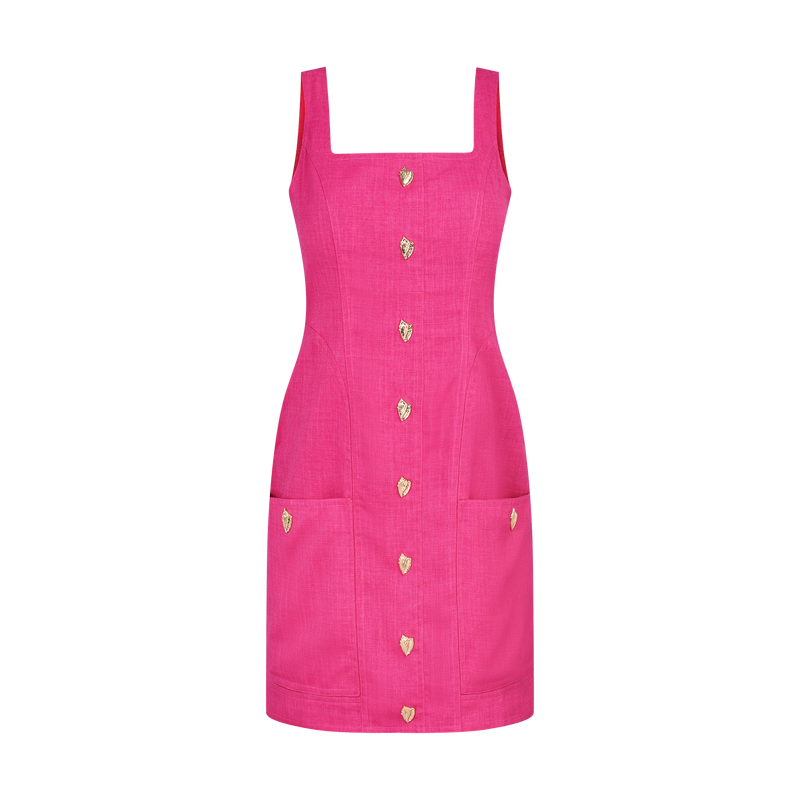 THE STROMBUS MINI DRESS-FUCHSIA