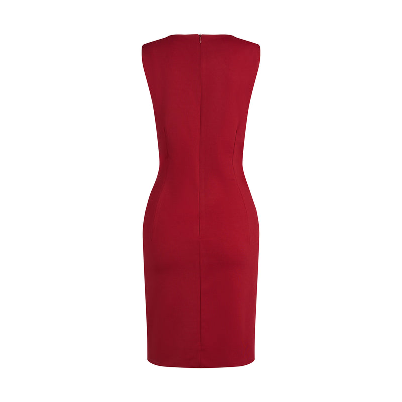 THE PHYLUM SHEATH DRESS-BURGUNDY