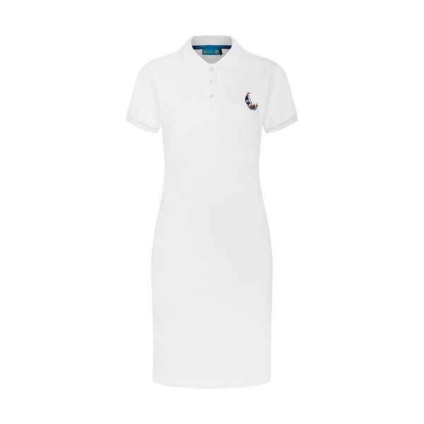 THE STAPLE POLO DRESS-WHITE