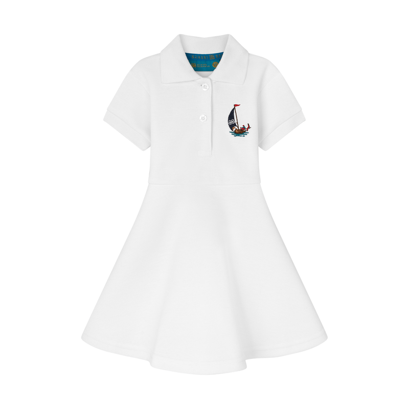GIRLS STAPLE DRESS-WHITE