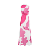 CUTOUT DRESS-WHITE & PINK