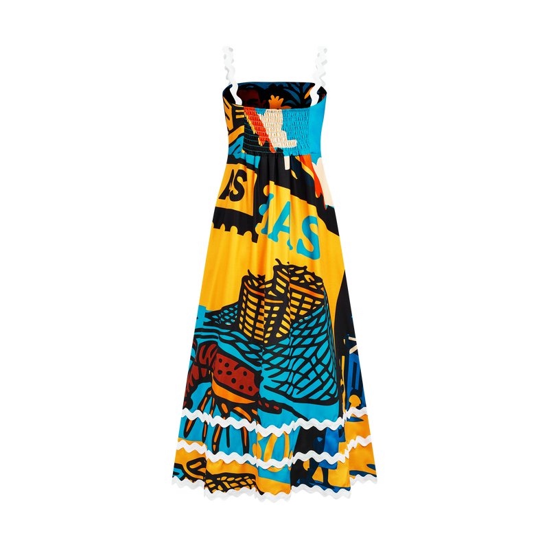 2025 INDEPENDENCE CONTRAST TRIM DRESS-BLACK