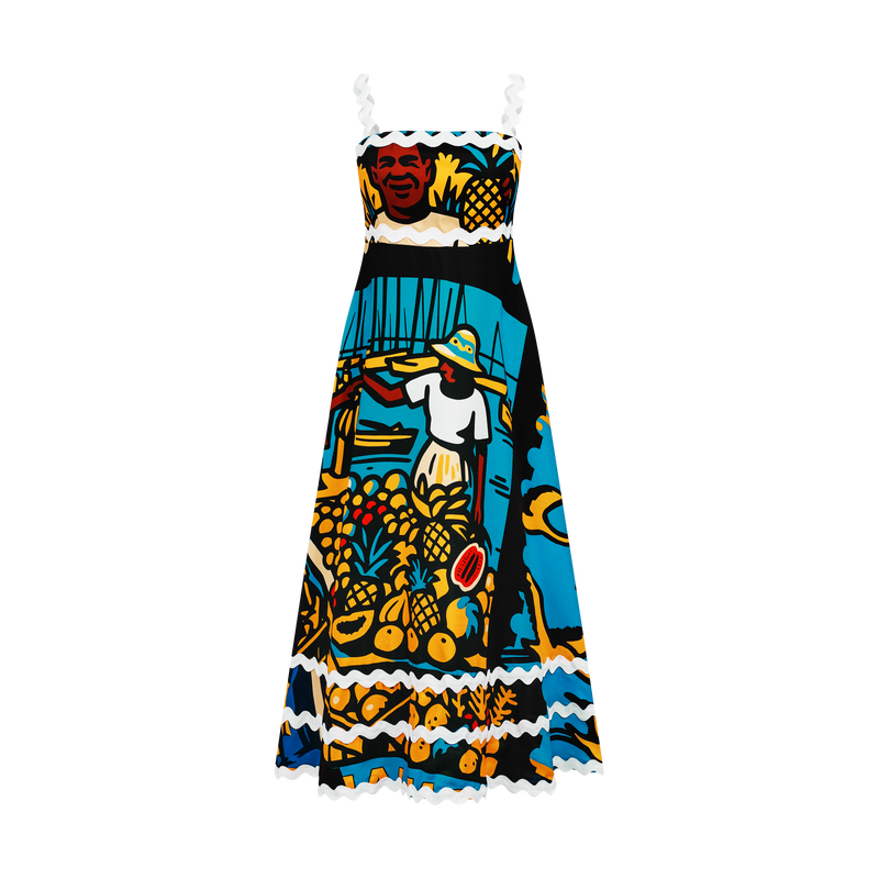 2025 INDEPENDENCE CONTRAST TRIM DRESS-BLACK
