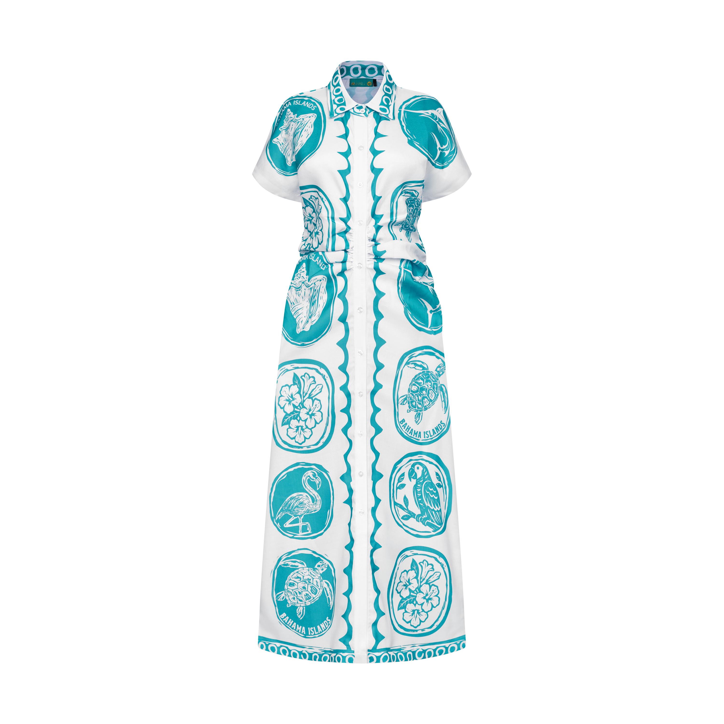 THE COMMERCIA RUCHED DRESS-WHITE