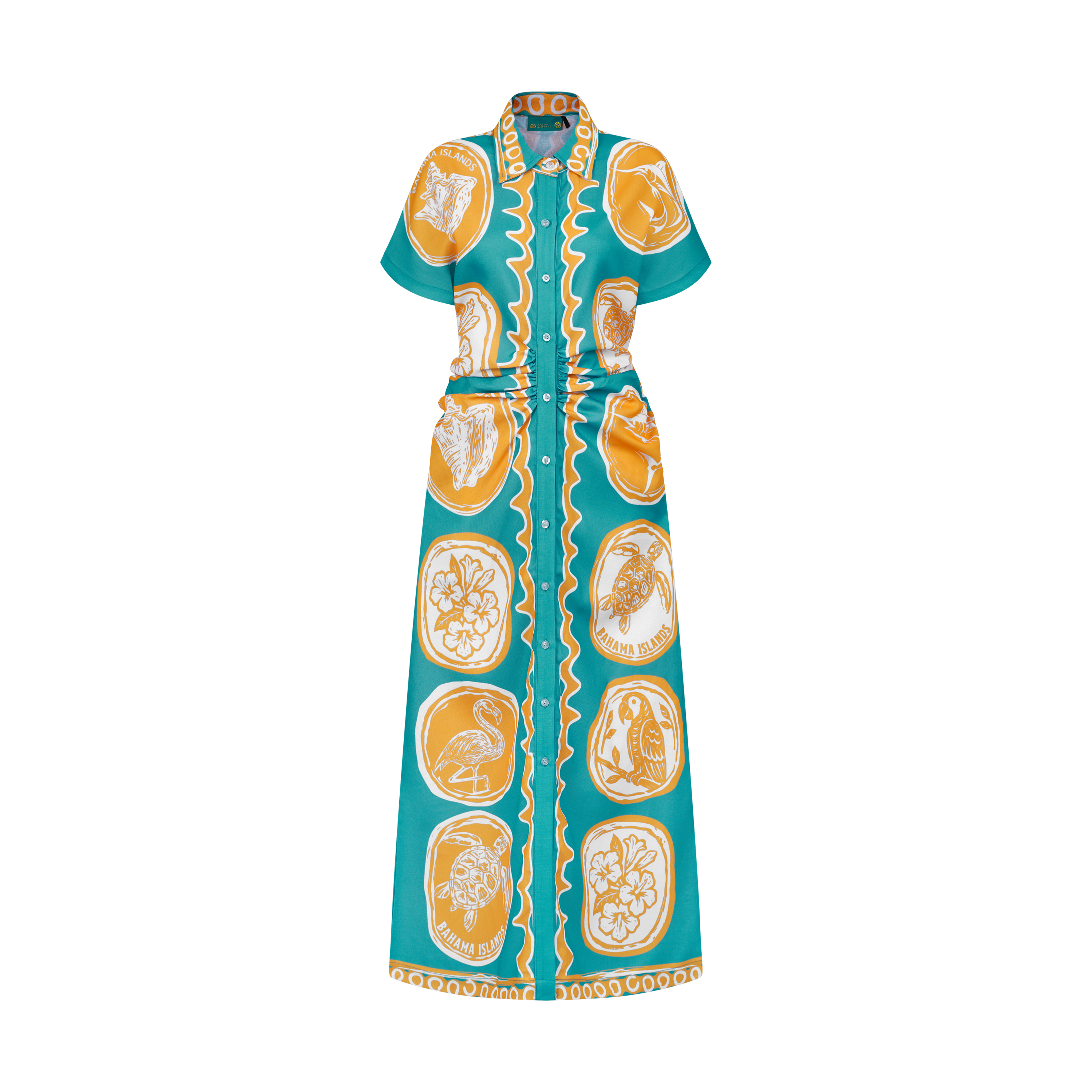 THE COMMERCIA RUCHED DRESS-AQUA