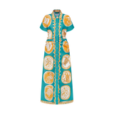 THE COMMERCIA RUCHED DRESS-AQUA