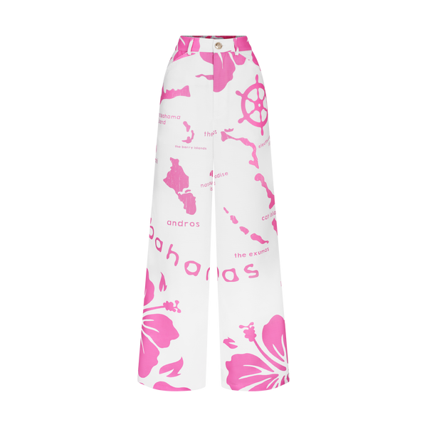 ARCHIPELAGO PANTS- WHITE & PINK