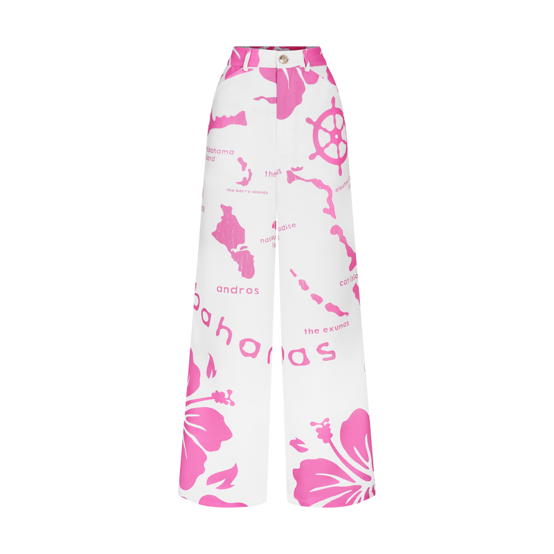 ARCHIPELAGO PANTS- WHITE & PINK