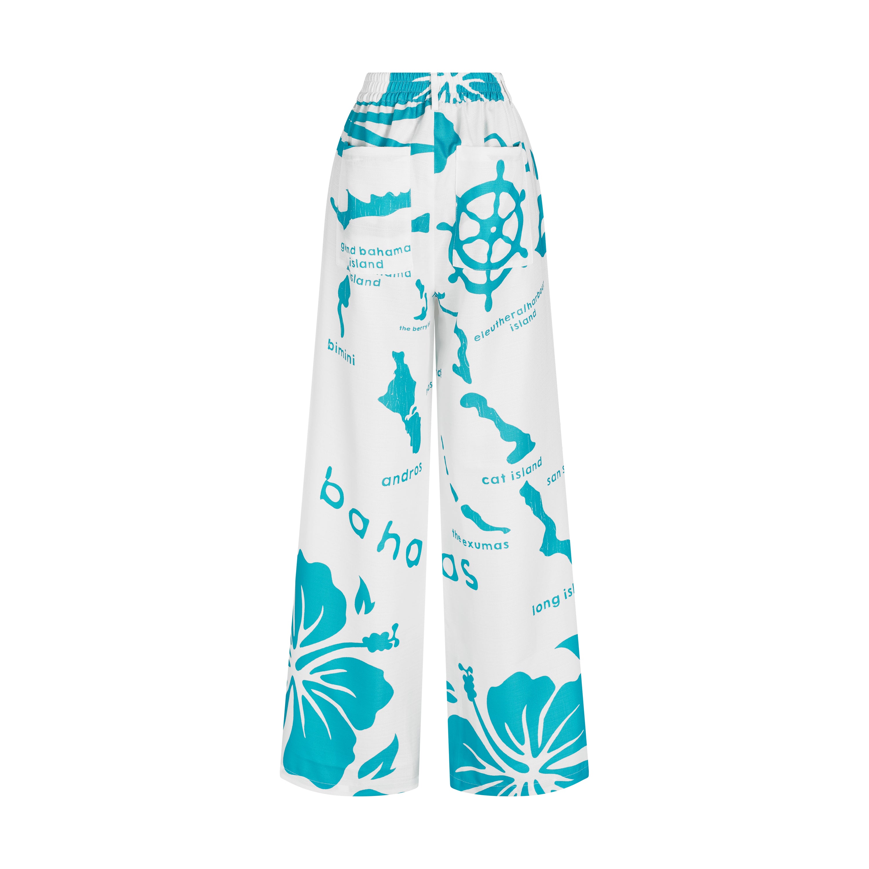 THE ARCHIPELAGO PANTS-WHITE & AQUA