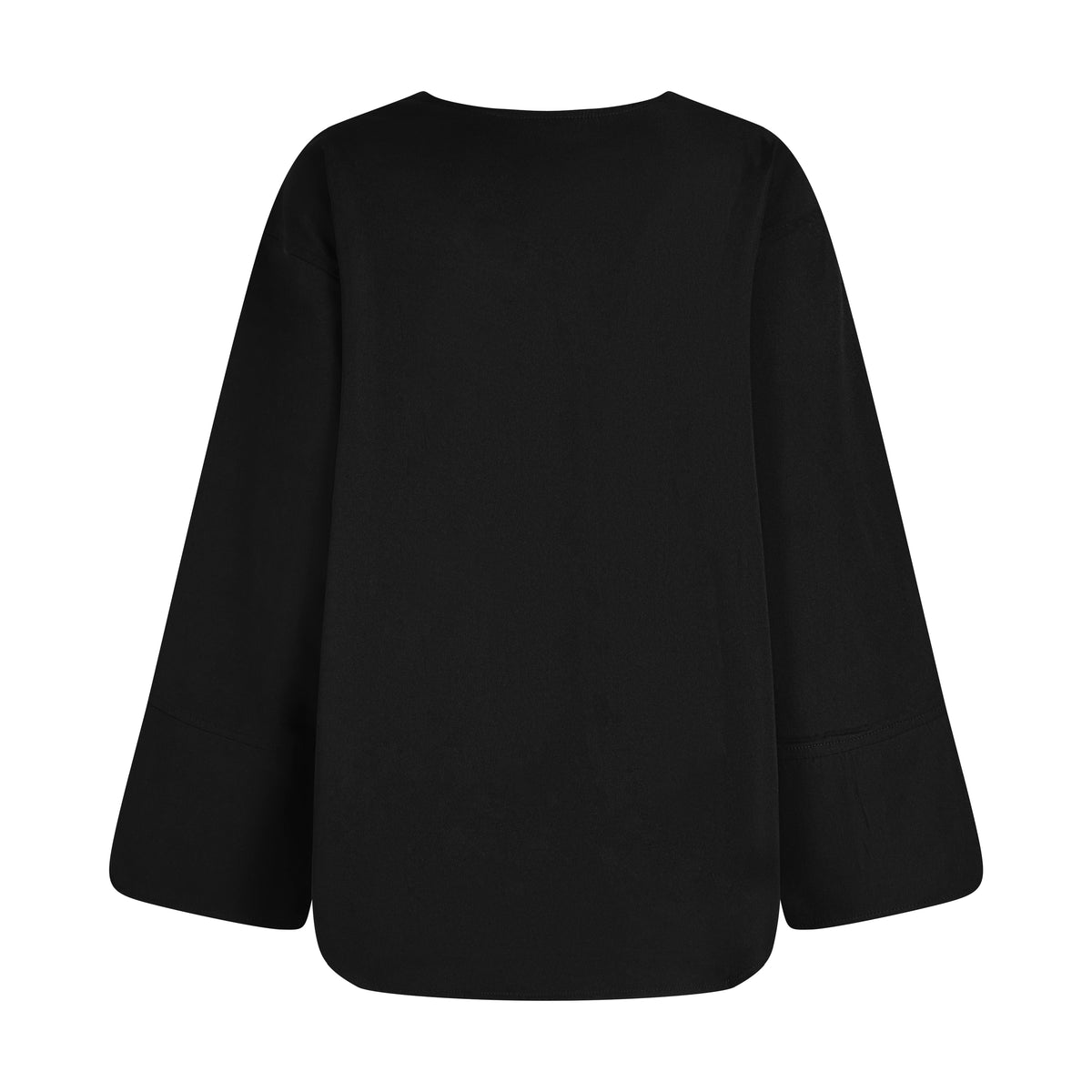 THE TUXEDO BLOUSE-BLACK