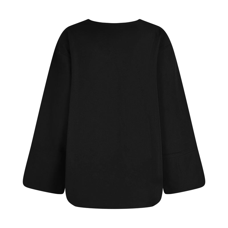 THE TUXEDO BLOUSE-BLACK