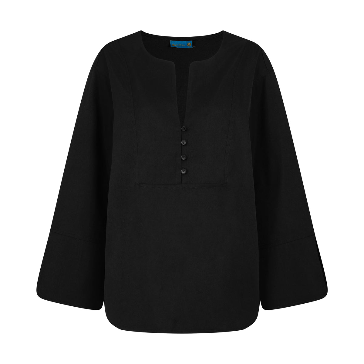 THE TUXEDO BLOUSE-BLACK
