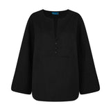 THE TUXEDO BLOUSE-BLACK