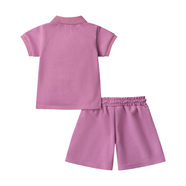 BOYS STAPLE POLO SET-MAUVE