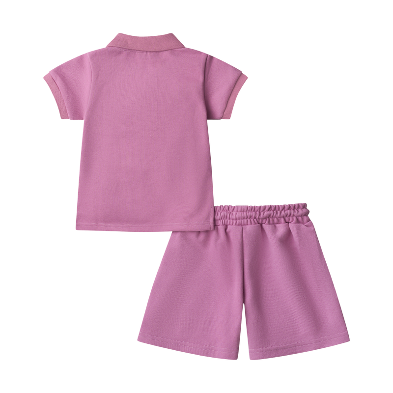 BOYS STAPLE POLO SET-MAUVE