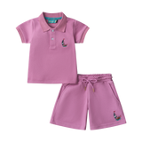 BOYS STAPLE POLO SET-MAUVE