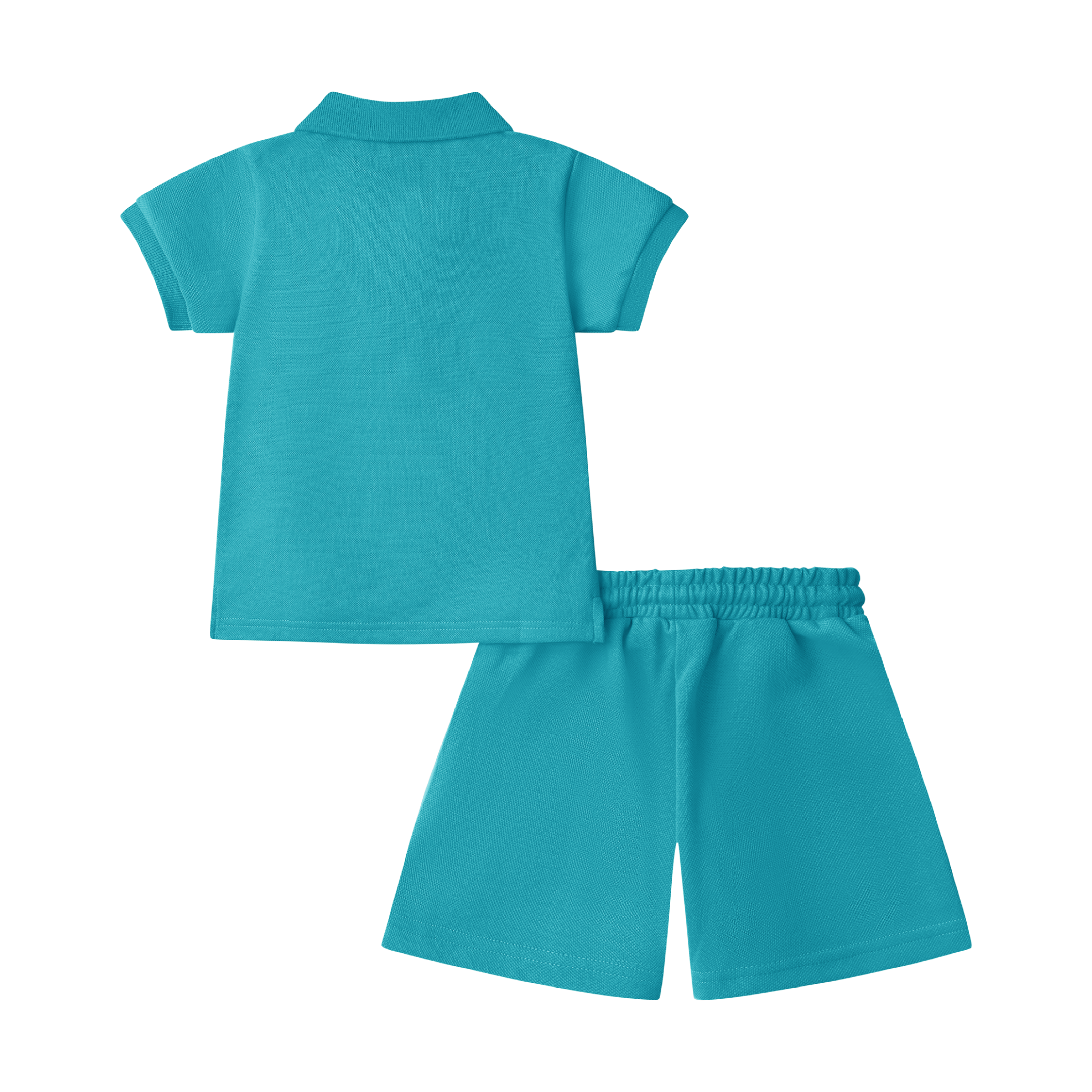 BOYS STAPLE POLO SET-AQUA