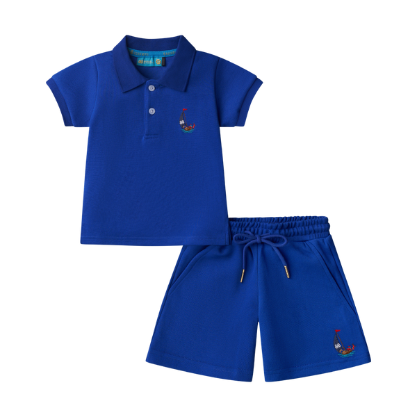 BOYS STAPLE POLO SET-ROYAL