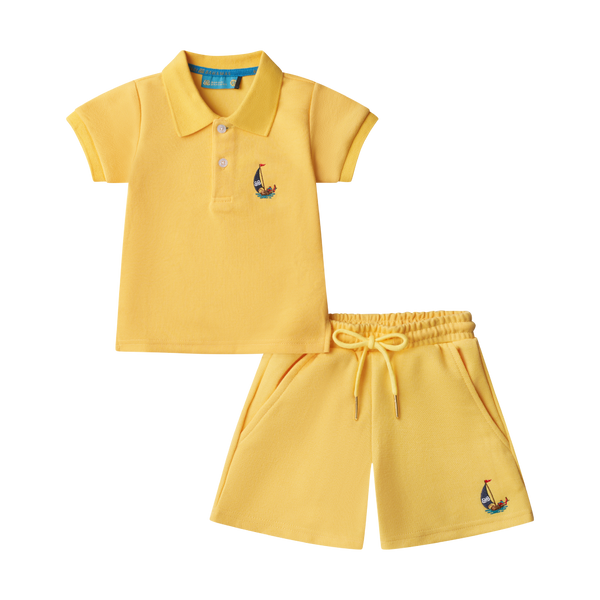 BOYS STAPLE POLO SET-YELLOW