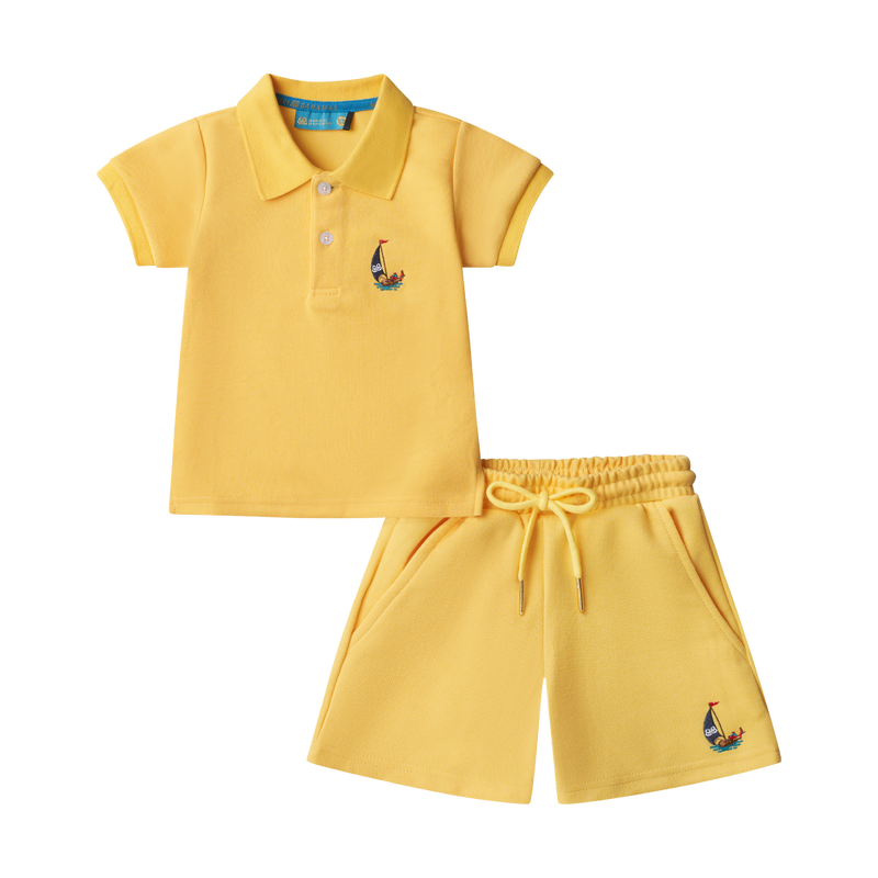 BOYS STAPLE POLO SET-YELLOW