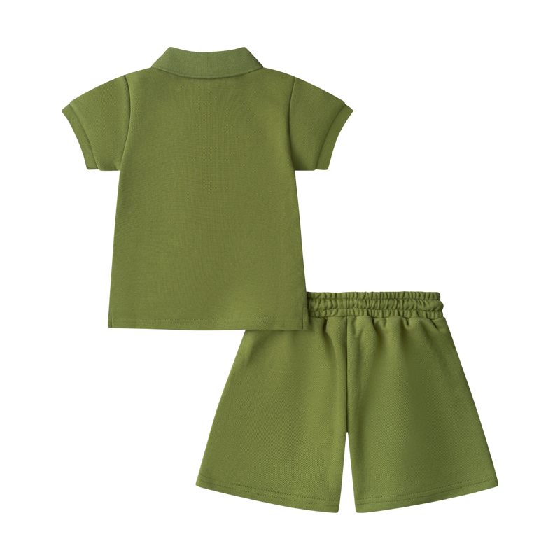 BOYS STAPLE POLO SET-MOSS