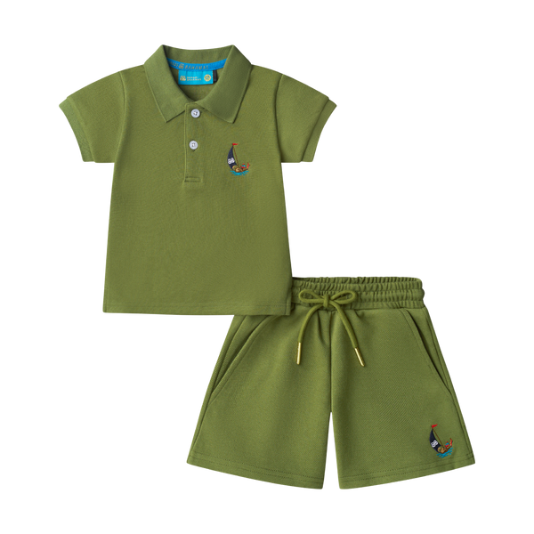 BOYS STAPLE POLO SET-MOSS