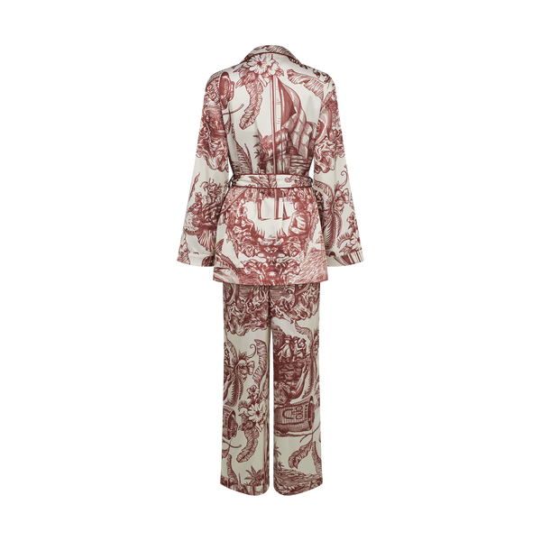 The Toile Heritage Pajamas-Burgundy