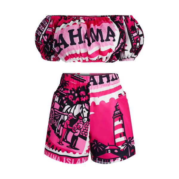 2025 BREAST CANCER OFF-SHOULDER PANT SET