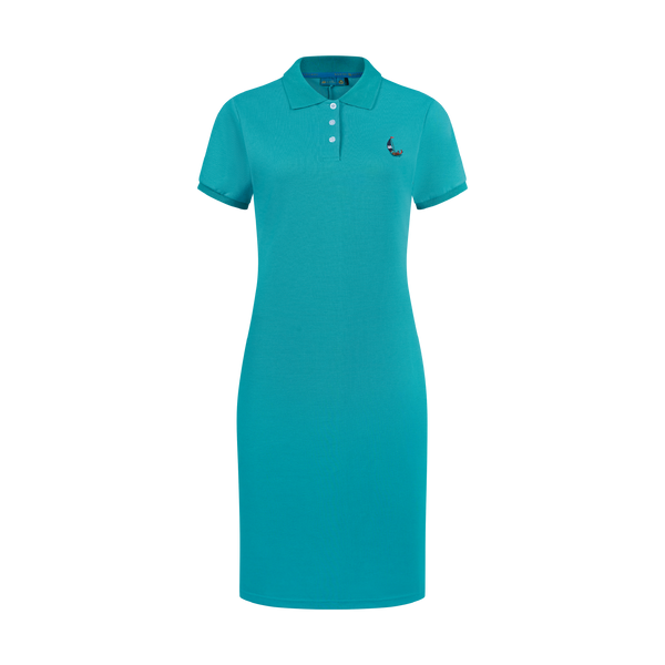 THE STAPLE POLO DRESS-AQUA