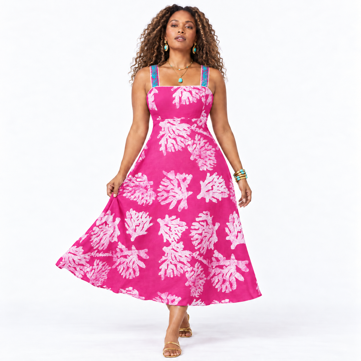 Bahari Androsia Maxi Dress- Pink