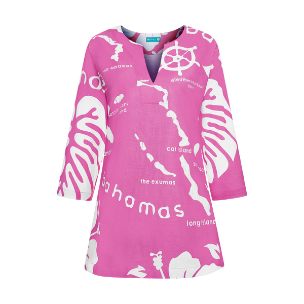 THE ARCHIPELAGO TUNIC- PINK & WHITE
