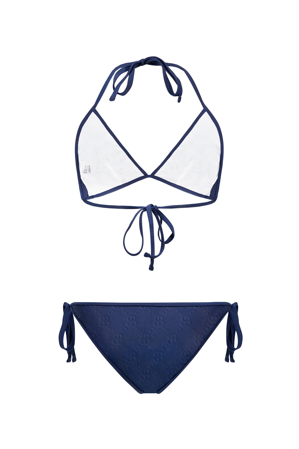 EMBOSSED MONOGRAM BIKINI-NAVY